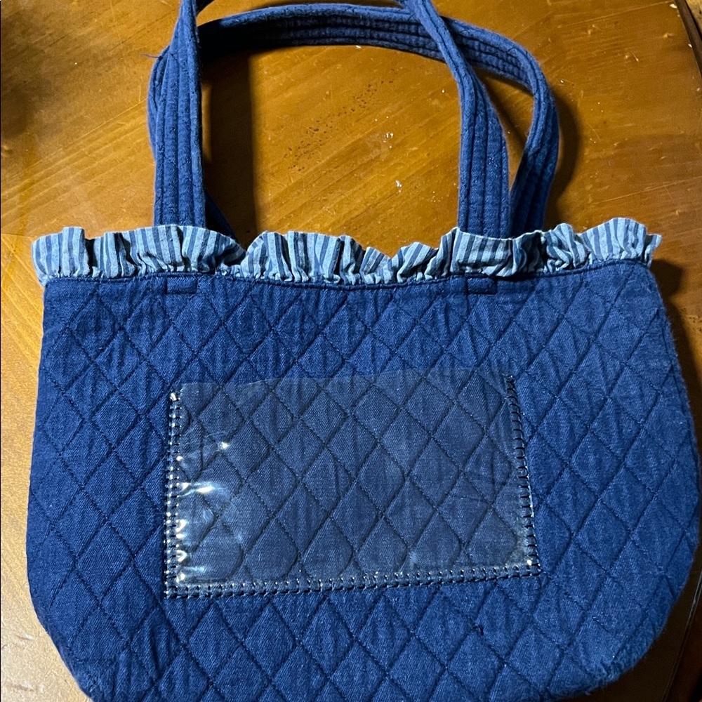 Quilted Blue Tote Bag